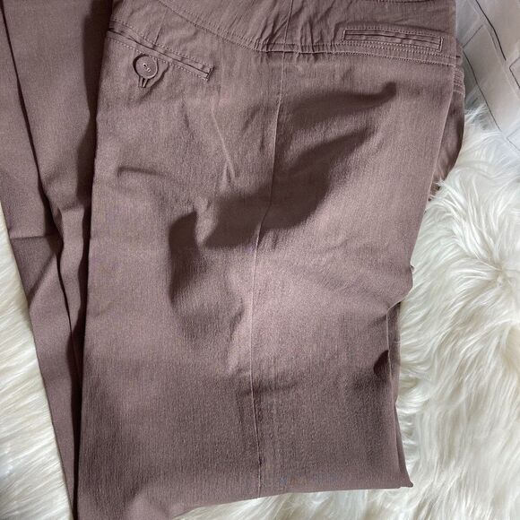 Anthro Elevenses Brown Nylon Blend Trousers Sz 8 - Picture 1 of 6